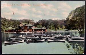 Vintage Postcard 1913 Boathouse & Boats, Roger William Park, Providence, RI