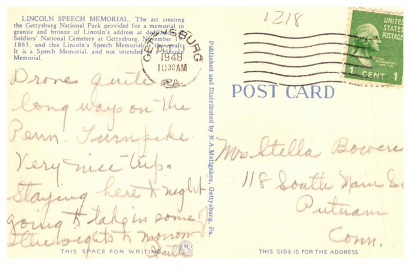 Pennsylvania  Gettysburg  Lincoln Speech Memorial