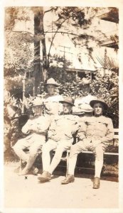 RPPC AMERICAN SOLDIERS IN EUROPE MILITARY REAL PHOTO POSTCARD (c. 1919)