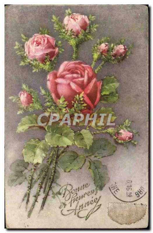 Old Postcard Fantasy Flowers