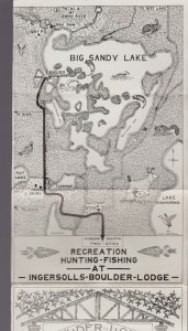 McGregor MINNESOTA c1920s BOULDER LODGE CABINS Advertising BIG SANDY LAKE Map