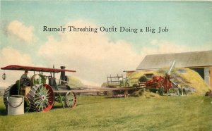 Postcard Rumely Threshing outfit Big Job agriculture Advertising TR24-3468