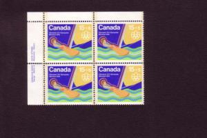 Canada Corner Block of Four Mint NH Stamps, Olympics XXI Montreal 1976, 15+5C...