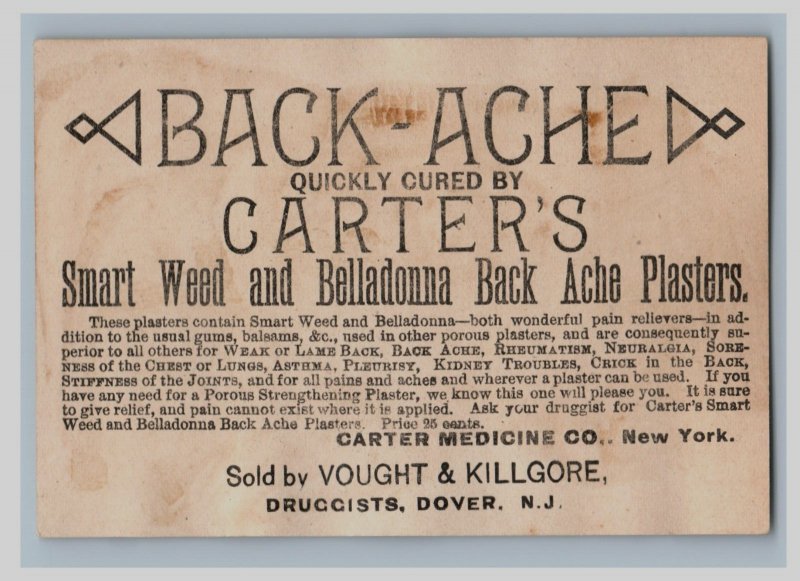 1880s-90s Carter's Pills Belladonna Quack Medicine Set Of 7 Fab! P126