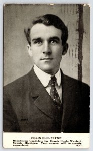 Ionia MI Native Felix Flynn~1914 Wexfod Co Clerk Ad~Cadlliac Mayor~State Senator 