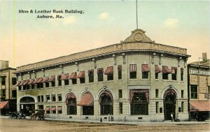 Auburn Maine Shoe Leather Bank Building C-1910 Postcard 20-998