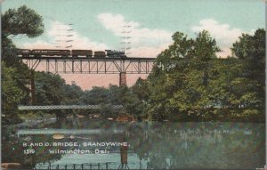 Postcard Railroad B and O Bridge Brandywine Wilmington DE Delaware
