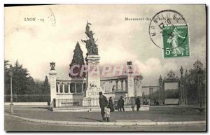 Old Postcard Lyon Monument children Rhone