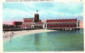 Vintage Postcard Convention Hall And Paramount Theater Asbury Park New Jersey NJ