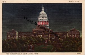 The State Capitol at Night Austin Texas Postcard PC235