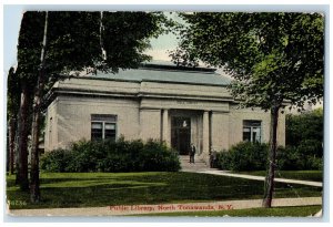 1914 Entrance of Public Library, North Tonawanda New York NY Antique Postcard