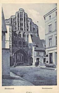 Antique Stralsund Germany Semlowertor Black & White Photo Postcard