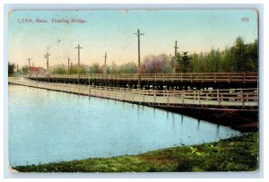 c1910 Floating Bridge, Lynn Massachusetts MA Antique Posted Postcard