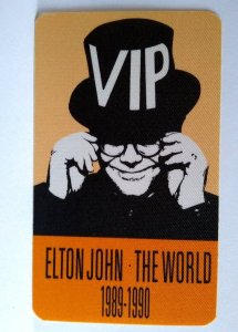 Elton John Backstage Pass Original Vintage 1989 - 1990 The World Tour Orange