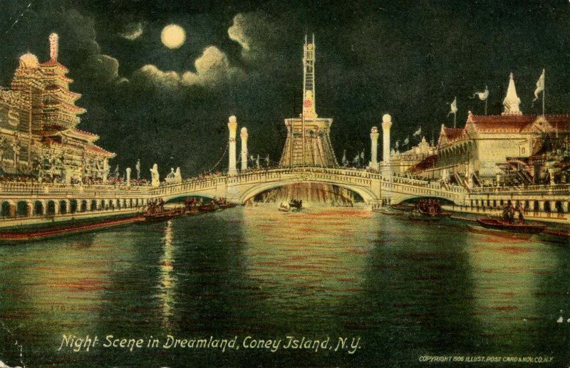 NY - Coney Island. Night Scene in Dreamline