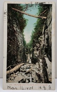 1901 The Flume Franconia Notch, White Mountains 1905 to Randolph Va. Postcard D3