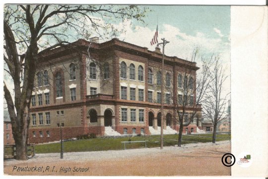 Pawtucket Road Island High School 1900-1906 Undivided Back Postcard