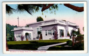 PASADENA, California  CA   Residence on ORANGE GROVE Avenue  ca 1920s Postcard