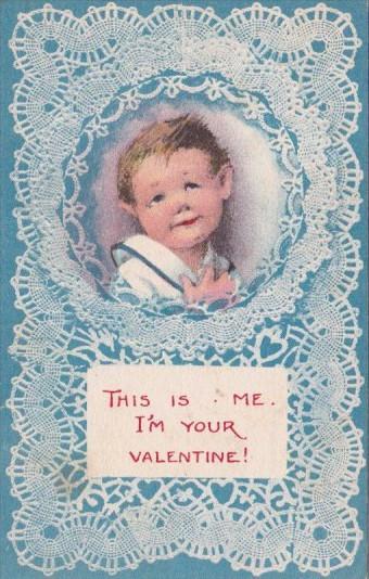 Valentine's Day Young Boy Blue Lace This Is Me Your Valentine