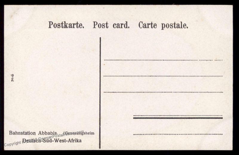 Germany ca1904 SW Africa DSWA Abbabis Train Station Bahnhof Railway Card 88676