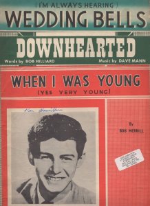 When I Was Young Downhearted Wedding Bells 3x Eddie Fisher Sheet Music s