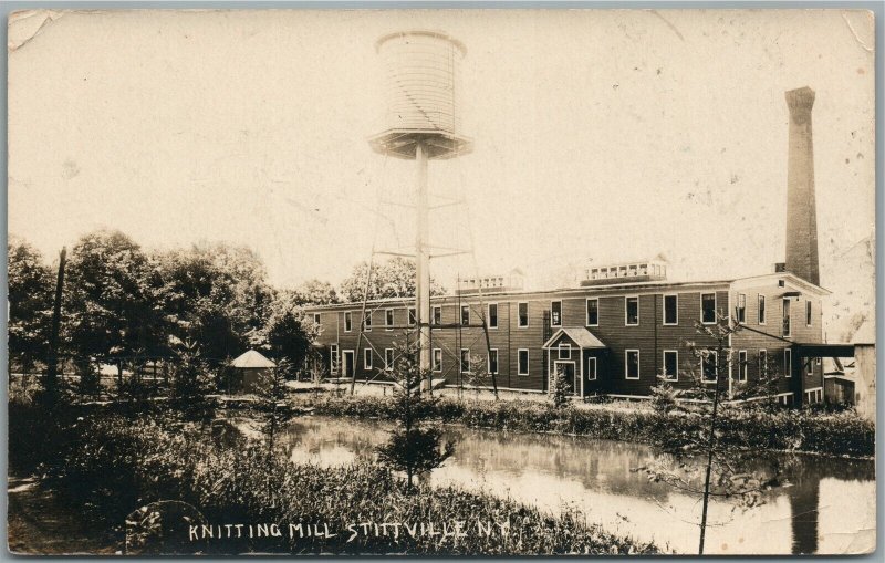 STITTVILLE NY KNITTING MILL ANTIQUE REAL PHOTO POSTCARD RPPC