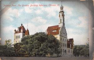 CHICAGO ILLINOIS THE GERMAN BUILDING REFECTORY~JACKSON PARK POSTCARD 1907 RPO PM