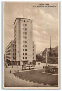 1930 Haus Grenzwacht at Bad Aachen Central Station Germany Vintage Postcard