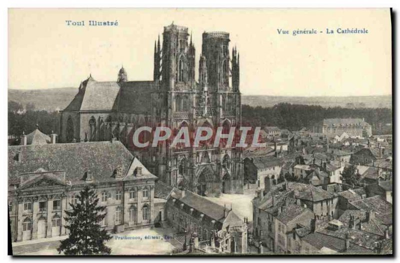 Old Postcard Toul Illustrates Vue Generale La Cathedrale