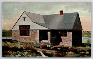 Isle Au Haut ME Carnegie Library Maine Postcard E31