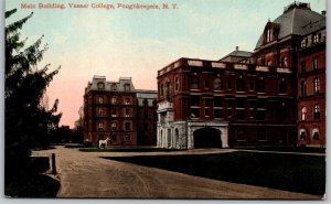 Vtg Poughkeepsie New York NY Vassar College Main Building 1910s Postcard