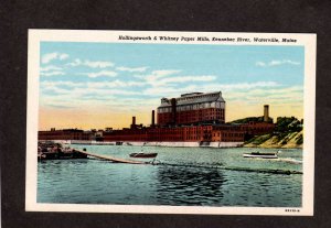 ME Paper Textile Mills Hollingsworth Whitney Kennebec Waterville Maine Postcard