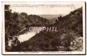 Old Postcard Forest of Paimpont the Valley without return to the bench