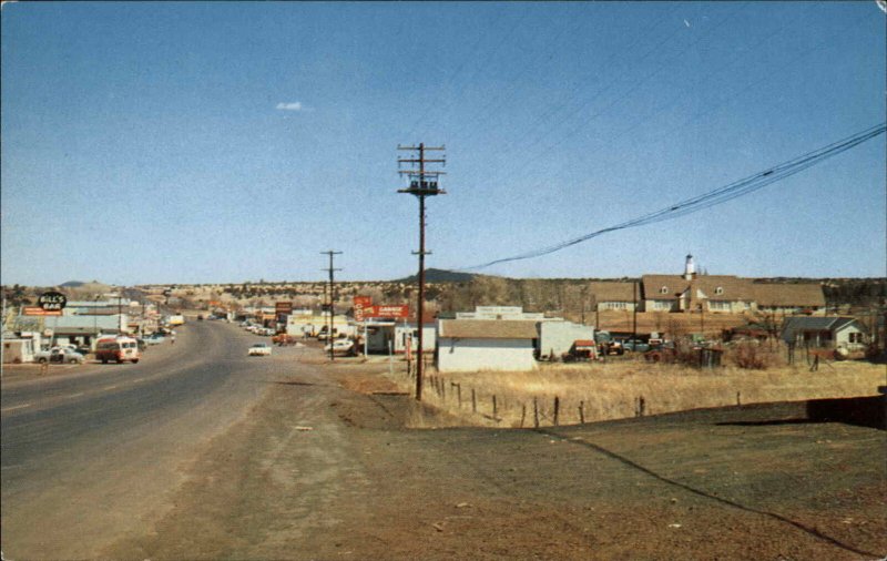 Showlow Arizona AZ Panoramic View Bus 1960s Cars Vintage Postcard