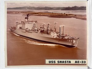 USS Shasta (AE-33) Kilauea-class Ammunition Ship for US Navy Colored Photo