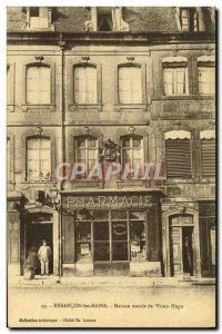 Old Postcard Besancon les Bains Birthplace of Victor Hugo Pharmacy