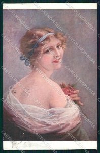 Artist Signed Martin Kavel Salon de Paris 5217 Lady cartolina XP9437