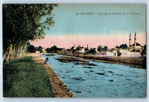 Syria Postcard Entrance to Damascus and the Barrada c1910 Antique Posted