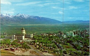 Salt Lake City Utah UT State Capitol Snowcapped Wasatch Range Mormon Postcard 