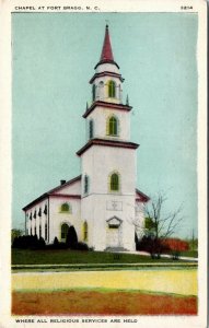 Postcard NC Fort Bragg Chapel Where All Religious Are Held US Military 1942 H24