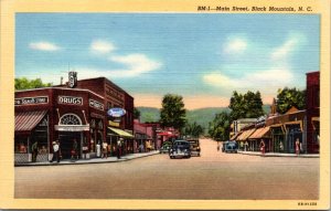 Linen Postcard Main Street in Black Mountain, North Carolina