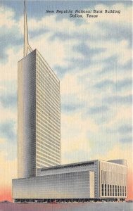 Dallas Texas 1940s Postcard New Republic National Bank Building