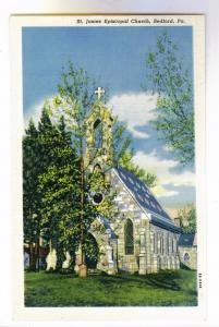 St. James Episcopal Church, Bedford, Pennsylvania unused Curteich linen Postcard