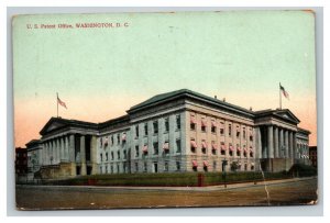 Vintage 1910 Postcard American Flags Over The U.S. Patent Office Washington DC