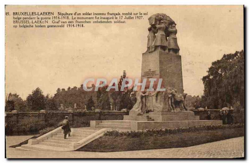 Old Postcard Belgium Brussels Laeken Sepulture of the unknown soldier french