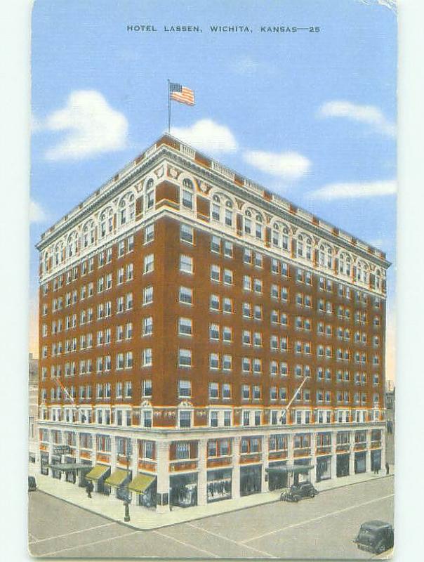 Unused Linen LASSEN HOTEL Wichita Kansas KS hr8245