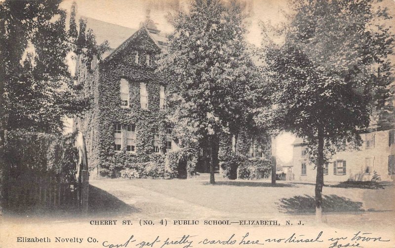 Cherry Street No 4 Public School Elizabeth New Jersey 1906 postcard