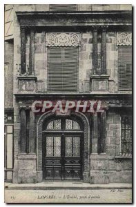 Old Postcard Langres Eveche of entrance door