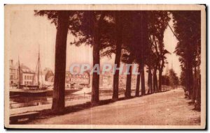 Old Postcard Quimper Allees De Locmaria Boat