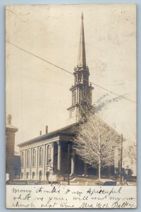 c1905 Baptist Church Fitchburg Massachusetts MA RPPC Photo Antique Postcard
